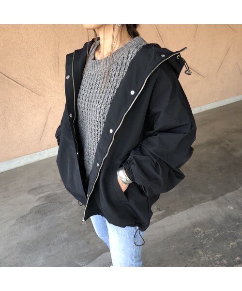 copine（コピン）の「ウエストリボン付き！ゆる可愛い袖ボリュームミドル丈マウンテンパーカー【クリックポスト対象商品】（マウンテンパーカー・レディース・その他）」の11枚目の写真