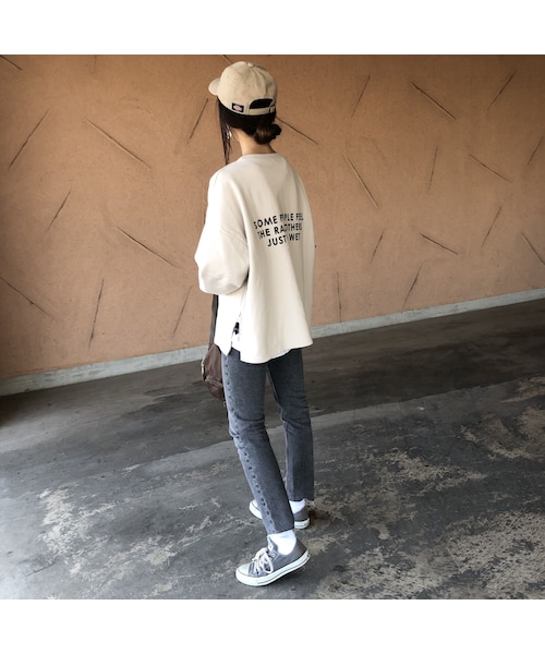 copine(コピン)の「再々入荷!大人気シリーズ!サイドジッパーデザイン!バックプリントトレーナー(3color)【クリックポスト対象商品】(スウェット・レディース・その他)」の13枚目の写真