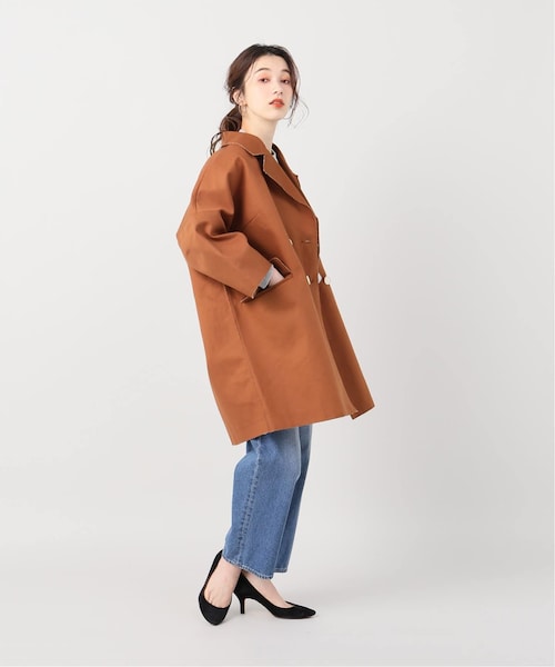JOURNAL STANDARD relume（ジャーナルスタンダード　レリューム）の「ボンディングカットオフコクーンコート◆（ジャケット/アウター・ブラウン/フリー/取り寄せ）」の3枚目の写真