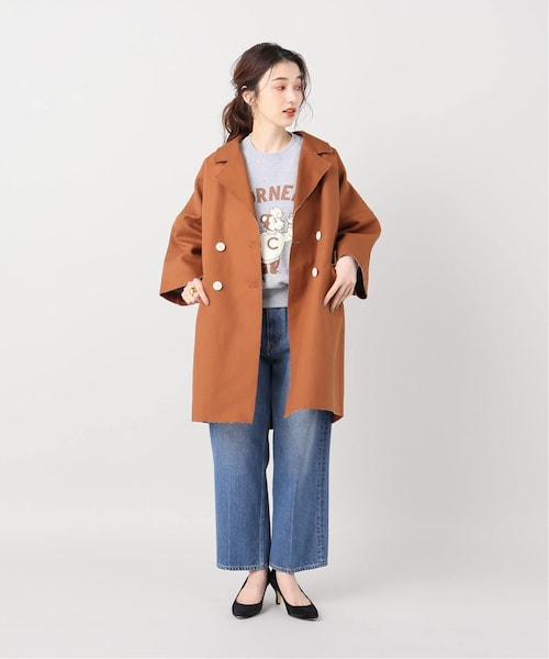 JOURNAL STANDARD relume（ジャーナルスタンダード　レリューム）の「ボンディングカットオフコクーンコート◆（ジャケット/アウター・ブラウン/フリー/取り寄せ）」の2枚目の写真