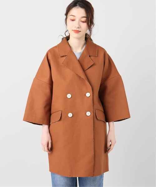 JOURNAL STANDARD relume（ジャーナルスタンダード　レリューム）の「ボンディングカットオフコクーンコート◆（ジャケット/アウター・ブラウン/フリー/取り寄せ）」の5枚目の写真