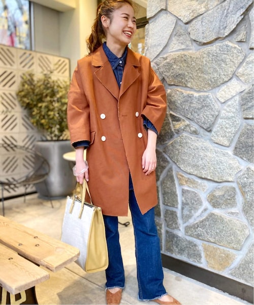 JOURNAL STANDARD relume（ジャーナルスタンダード　レリューム）の「ボンディングカットオフコクーンコート◆（ジャケット/アウター・ブラウン/フリー/取り寄せ）」の21枚目の写真