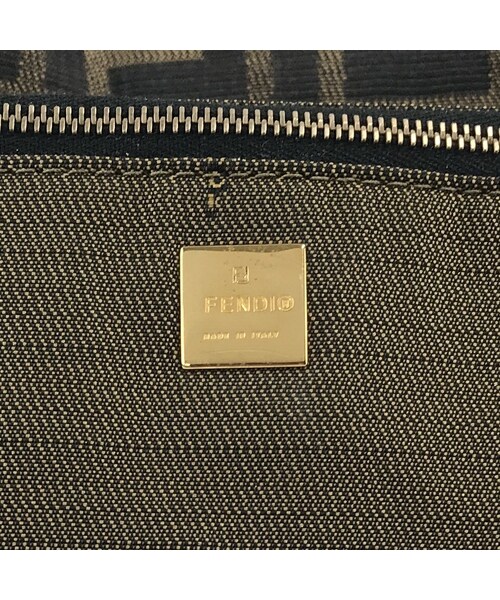 FENDI ズッカ柄 鍵付き キャンバス バニティ ハンドバッグ ポーチ 希少】FENDI バニティバッグ ハンドバッグ ズッカ柄 鍵付き