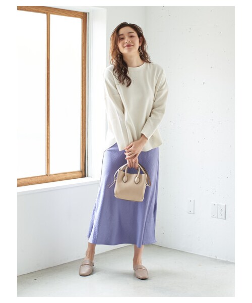 Green　Parks（グリーンパークス）の「【Special Price】・ELENCARE DUE セミフレアロングスカート（スカート・ベージュ/ミント/ブルー・F）」の2枚目の写真