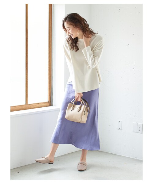 Green　Parks（グリーンパークス）の「【Special Price】・ELENCARE DUE セミフレアロングスカート（スカート・ベージュ/ミント/ブルー・F）」の3枚目の写真