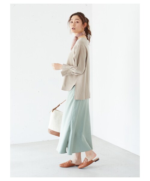 Green　Parks（グリーンパークス）の「【Special Price】・ELENCARE DUE セミフレアロングスカート（スカート・ベージュ/ミント/ブルー・F）」の11枚目の写真