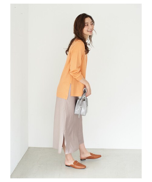 Green　Parks（グリーンパークス）の「【Special Price】・ELENCARE DUE セミフレアロングスカート（スカート・ベージュ/ミント/ブルー・F）」の6枚目の写真