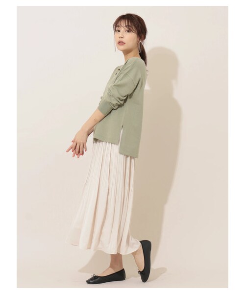 Green　Parks（グリーンパークス）の「・RAY CASSIN ケシプリーツサテンスカート（スカート・アイボリー/グレー/モカ/ブルー・F）」の7枚目の写真