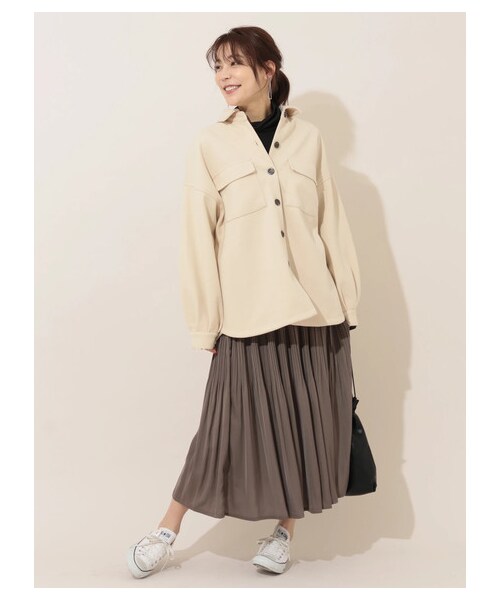 Green　Parks（グリーンパークス）の「・RAY CASSIN ケシプリーツサテンスカート（スカート・アイボリー/グレー/モカ/ブルー・F）」の2枚目の写真