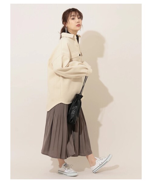 Green　Parks（グリーンパークス）の「・RAY CASSIN ケシプリーツサテンスカート（スカート・アイボリー/グレー/モカ/ブルー・F）」の3枚目の写真