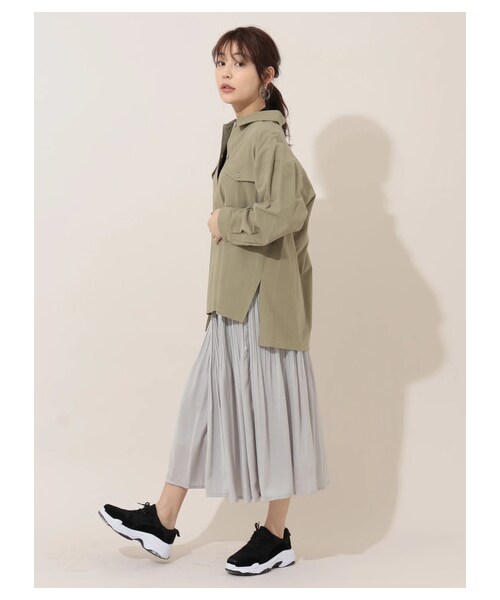 Green　Parks（グリーンパークス）の「・RAY CASSIN ケシプリーツサテンスカート（スカート・アイボリー/グレー/モカ/ブルー・F）」の11枚目の写真