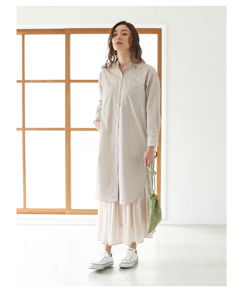 Green　Parks（グリーンパークス）の「・RAY CASSIN ケシプリーツサテンスカート（スカート・アイボリー/グレー/モカ/ブルー・F）」の12枚目の写真