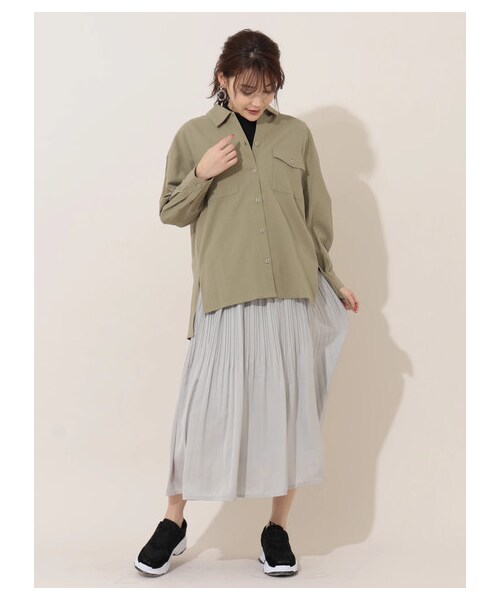 Green　Parks（グリーンパークス）の「・RAY CASSIN ケシプリーツサテンスカート（スカート・アイボリー/グレー/モカ/ブルー・F）」の10枚目の写真