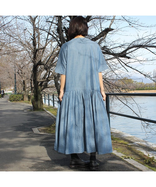 homspun ホームスパン レイヤード風 ワンピース 未使用新品 美品 homspun（ホームスパン）の「**再入荷** homspun ホームスパン