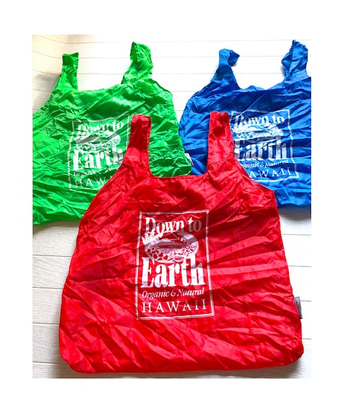 Hawaii限定【Down to earth 】再販 ショッピングバック6色 ダウントゥアースのトートバッグやエコバッグの2025年最新