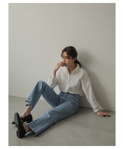 earth music&ecology（アースミュージックアンドエコロジー）の「Lee×earthフレアパンツ（パンツ・ライトインディゴ/ダークインディゴ・S/M/L）」の15枚目の写真