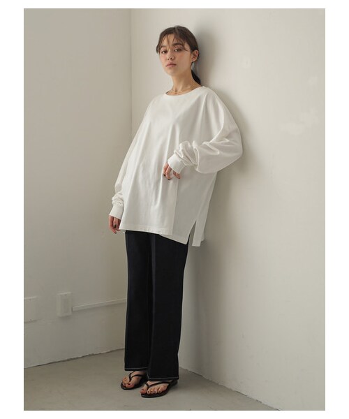 earth music&ecology（アースミュージックアンドエコロジー）の「Lee×earthフレアパンツ（パンツ・ライトインディゴ/ダークインディゴ・S/M/L）」の6枚目の写真