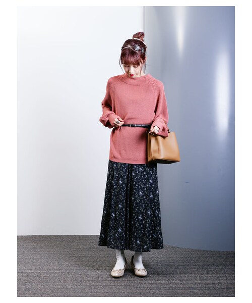 earth music&ecology（アースミュージックアンドエコロジー）の「綺麗フレアスカート(パターン)（スカート・ブラック/ピンク/ドット/フラワーブラック/フラワー/ドットブラック・F）」の19枚目の写真