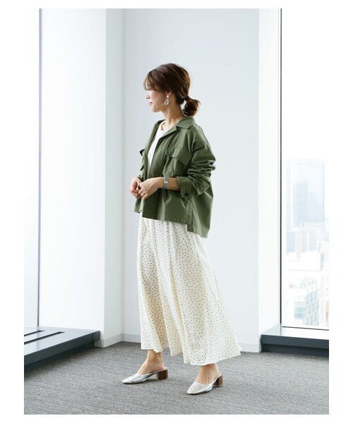 earth music&ecology（アースミュージックアンドエコロジー）の「綺麗フレアスカート(パターン)（スカート・ブラック/ピンク/ドット/フラワーブラック/フラワー/ドットブラック・F）」の5枚目の写真