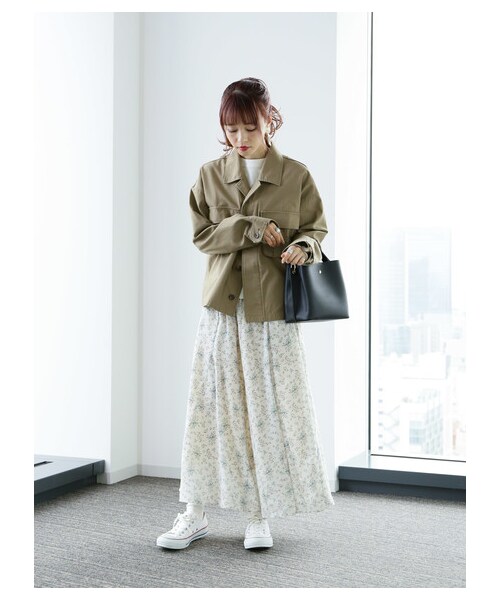 earth music&ecology（アースミュージックアンドエコロジー）の「綺麗フレアスカート(パターン)（スカート・ブラック/ピンク/ドット/フラワーブラック/フラワー/ドットブラック・F）」の8枚目の写真