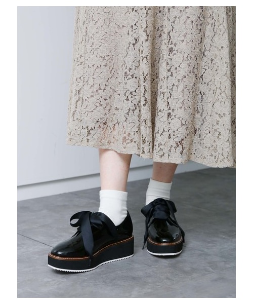 earth music&ecology（アースミュージックアンドエコロジー）の「ORiental TRaffic レースアップシューズ（シューズ・ブラック/ベージュ/ブラウン・S/M/L）」の4枚目の写真