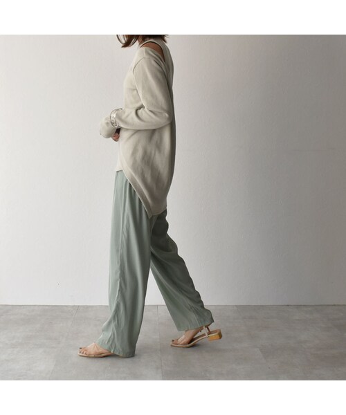 Lavish Gate（ラヴィッシュゲート）の「nh-bottoms-02057　ルーズワイドイージーサテンパンツ　ミントグリーン（その他パンツ・レディース・その他）」の10枚目の写真