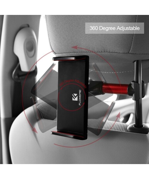 後部座席用タブレットホルダー  360度回転  iPadホルダー アルミニウム レッド/ブラック iPhone スマートフォン対応