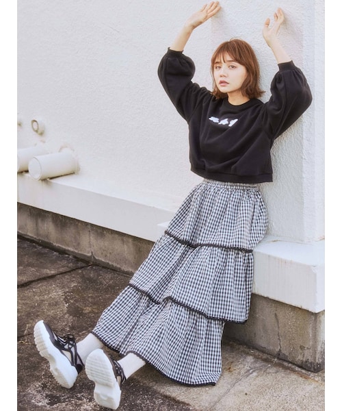 merry jenny（メリージェニー）の「はるいろチェックティアードロング
