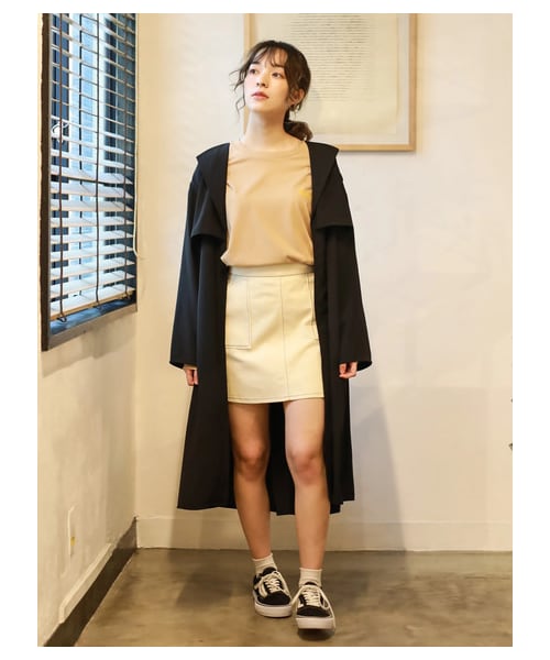 E hyphen world gallery（イーハイフンワールドギャラリー）の「ツイルベイカーミニスカート（スカート・アイボリー/ブラック/ピンク・F）」の7枚目の写真