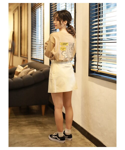 E hyphen world gallery（イーハイフンワールドギャラリー）の「ツイルベイカーミニスカート（スカート・アイボリー/ブラック/ピンク・F）」の6枚目の写真