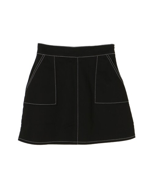 E hyphen world gallery（イーハイフンワールドギャラリー）の「ツイルベイカーミニスカート（スカート・アイボリー/ブラック/ピンク・F）」の19枚目の写真