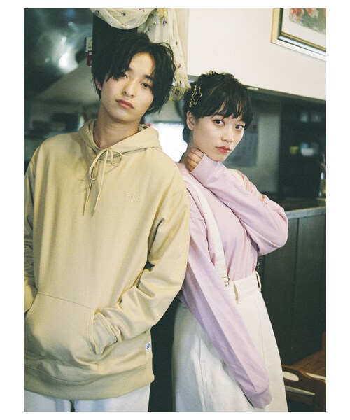 E hyphen world gallery（イーハイフンワールドギャラリー）の「【FILA】プルパーカー（トップス・ピンク/ベージュ/グリーン・F）」の6枚目の写真