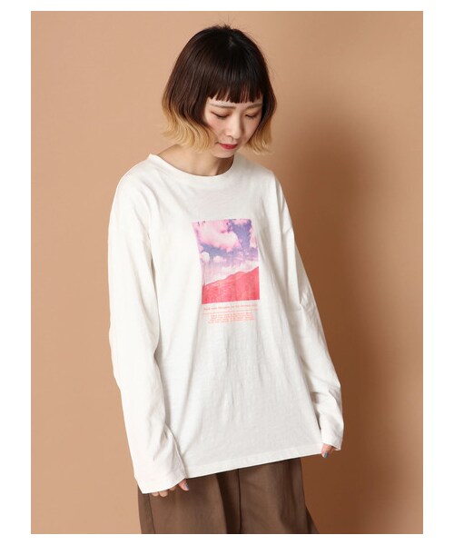 E hyphen world gallery（イーハイフンワールドギャラリー）の「【先行予約】スラブ天竺刺繍ロンT（トップス・オレンジ/グリーン/ブルー/パープル・F）」の18枚目の写真