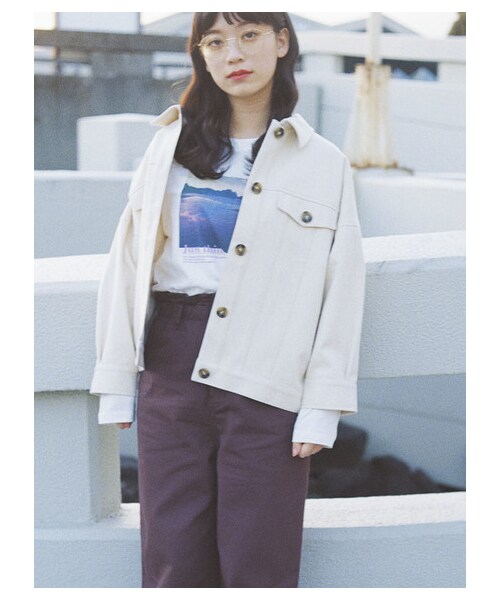 E hyphen world gallery（イーハイフンワールドギャラリー）の「【先行予約】スラブ天竺刺繍ロンT（トップス・オレンジ/グリーン/ブルー/パープル・F）」の6枚目の写真