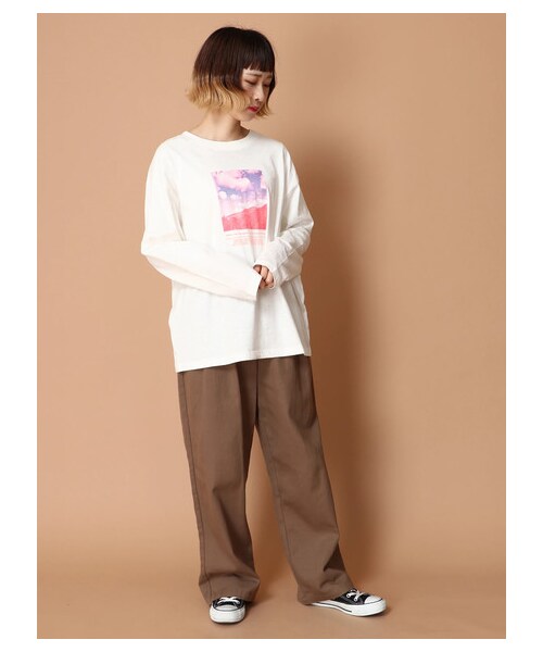 E hyphen world gallery（イーハイフンワールドギャラリー）の「【先行予約】スラブ天竺刺繍ロンT（トップス・オレンジ/グリーン/ブルー/パープル・F）」の17枚目の写真