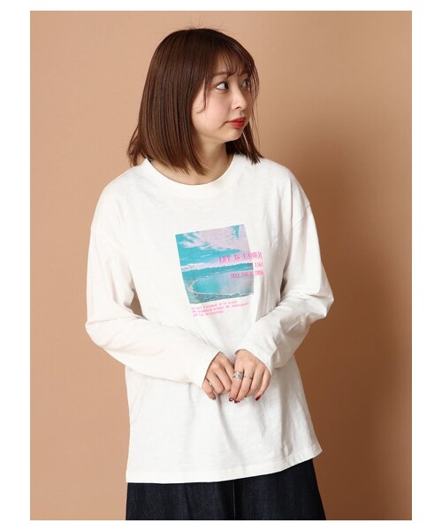 E hyphen world gallery（イーハイフンワールドギャラリー）の「【先行予約】スラブ天竺刺繍ロンT（トップス・オレンジ/グリーン/ブルー/パープル・F）」の12枚目の写真