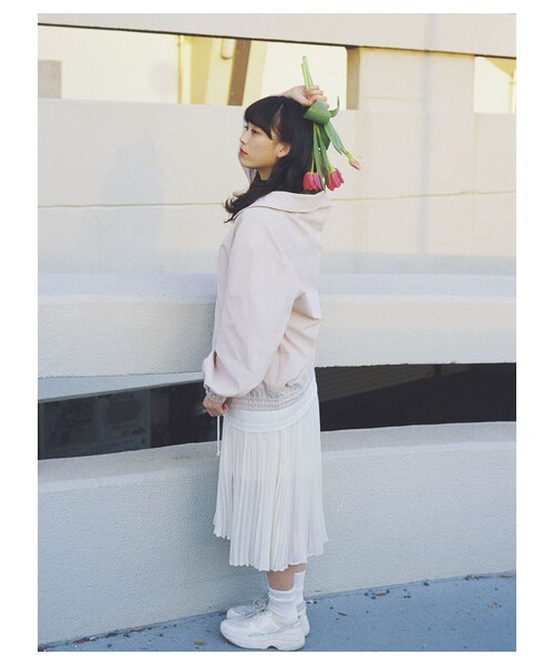 E hyphen world gallery（イーハイフンワールドギャラリー）の「【先行予約】イレヘムプリーツスカート（スカート・オフホワイト/ブラック/ライトグリーン・F）」の2枚目の写真