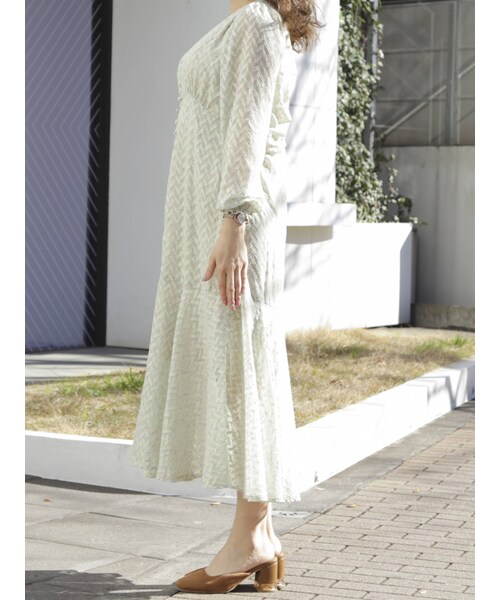 dazzlin（ダズリン）の「LITTLE LILYマキシワンピース（ワンピース・ピンク/グリーン/アイボリー・S/M）」の19枚目の写真