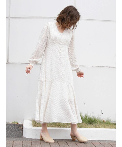 dazzlin（ダズリン）の「LITTLE LILYマキシワンピース（ワンピース・ピンク/グリーン/アイボリー・S/M）」の8枚目の写真