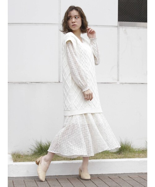 dazzlin（ダズリン）の「LITTLE LILYマキシワンピース（ワンピース・ピンク/グリーン/アイボリー・S/M）」の11枚目の写真