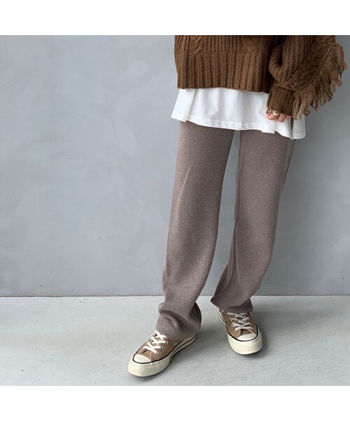 no brand(ノーブランド)の「イージーニットパンツ(その他パンツ・レディース・その他)」の2枚目の写真