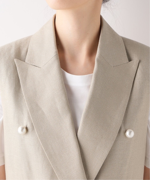 CINOH パール付き ジャケット ジレ