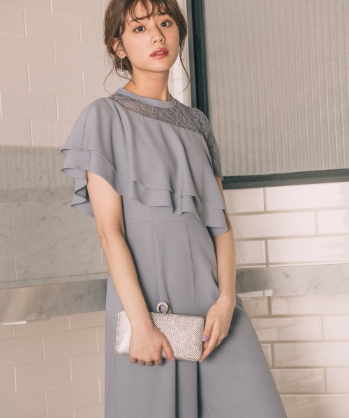 Andemiu（アンデミュウ）の「アシメラッフルオールインワン（ワンピース/ドレス・ブラック/ライトグリーン/ブルー）」の3枚目の写真