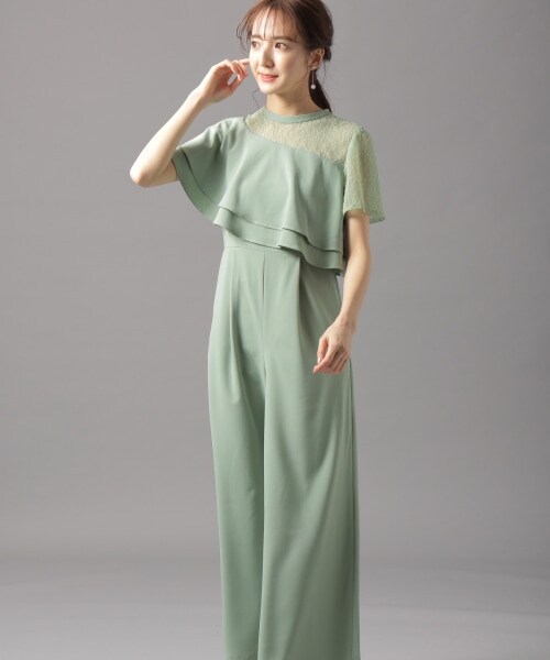 Andemiu（アンデミュウ）の「アシメラッフルオールインワン（ワンピース/ドレス・ブラック/ライトグリーン/ブルー）」の4枚目の写真