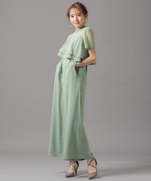 Andemiu（アンデミュウ）の「アシメラッフルオールインワン（ワンピース/ドレス・ブラック/ライトグリーン/ブルー）」の5枚目の写真