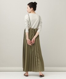 Curensology/カレンソロジー　グレー プリーツ サロペット Curensology（カレンソロジー）の「リネンライクプリーツ