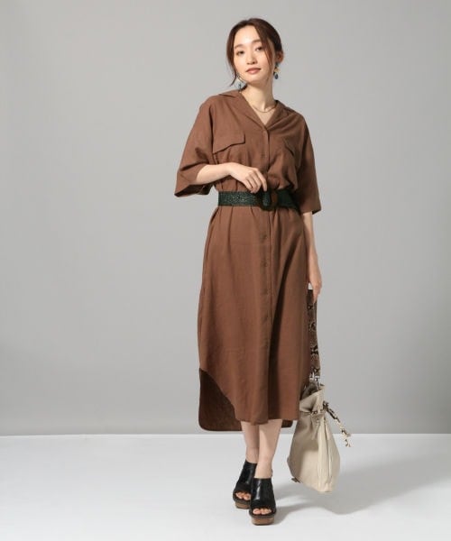 JEANASIS（ジーナシス）の「リネンカイキンシャツワンピース（）」 - WEAR