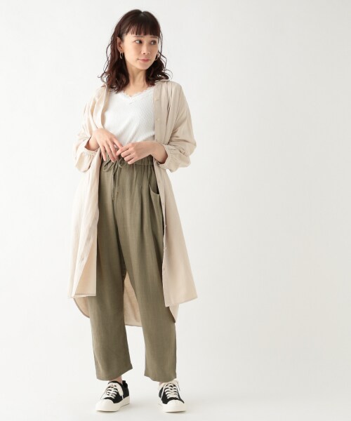 studio CLIP（スタディオクリップ）の「《days》“ナチュしわ”チュニックワンピース（ワンピース/ドレス・ライトピンク/ライトベージュ/ライトグリーン）」の2枚目の写真