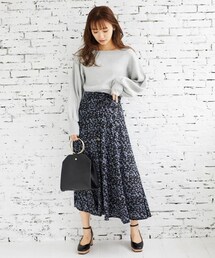 mysty woman（ミスティウーマン）の「レースアップ花柄スカート