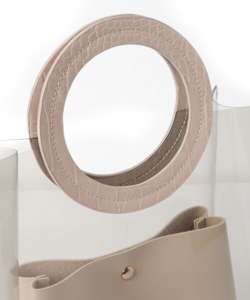 mysty woman（ミスティウーマン）の「型押しハンドルＰＶＣバッグ（バッグ・クリア×モカ/ブラック×アイボリー）」の8枚目の写真